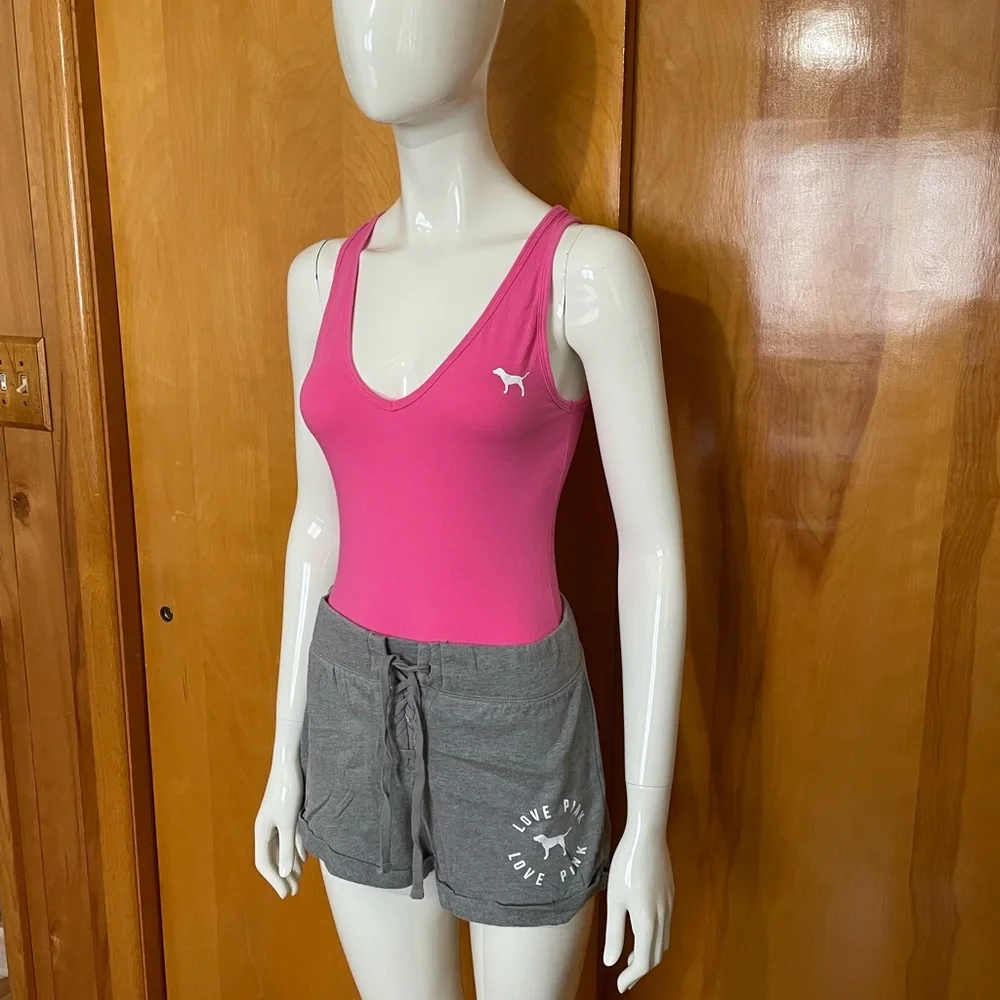 Rare Victoria’s Secret Pink 2017 Set Bodysuit XS & Shorts Small Gray - Picture 2 of 13